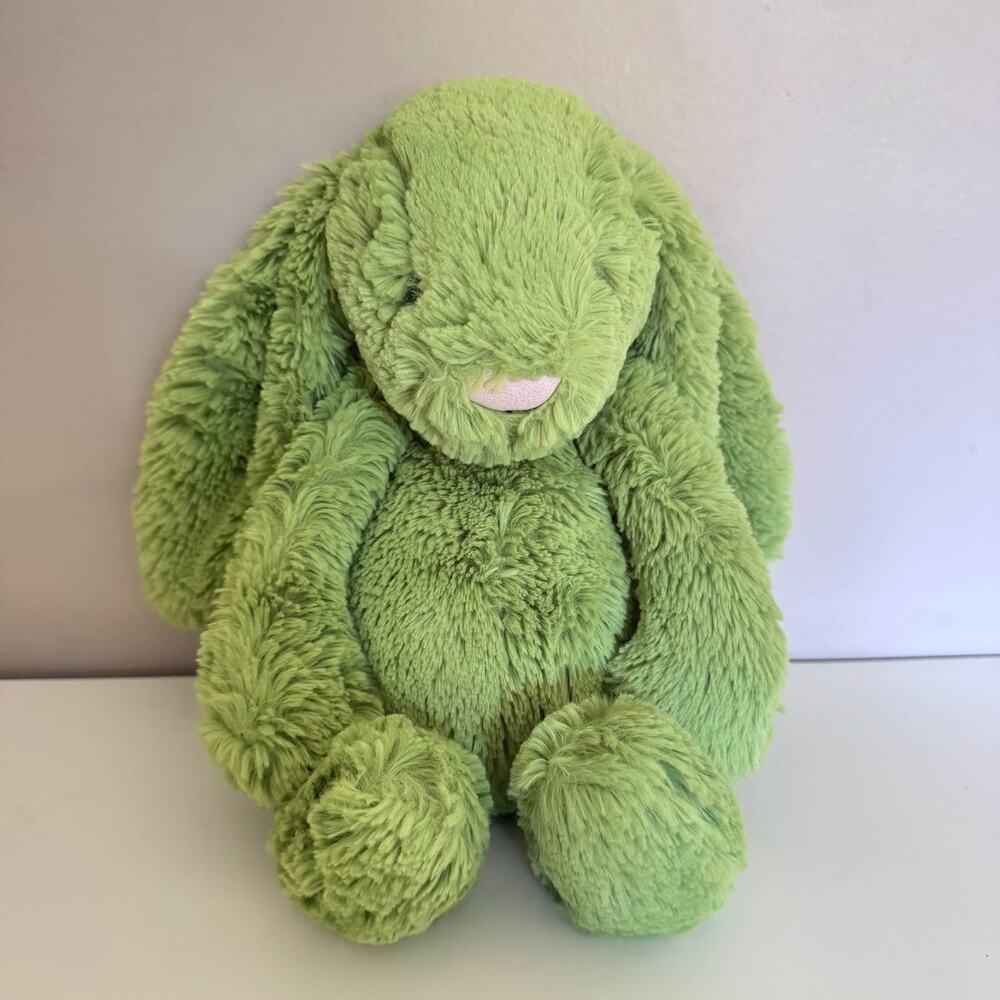 Jellycat Green Bashful Apple Bunny Soft Plush Stuffed Animal Retired 12" Medium